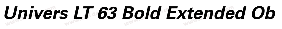 Univers LT 63 Bold Extended Oblique字体转换